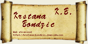 Krstana Bondžić vizit kartica